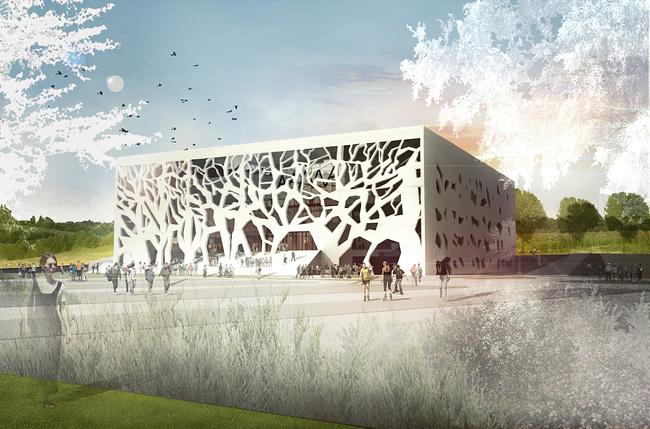 Bernard Tschumi Architects, ANIMA Cultural Center in Grottammare, Italy. General view.