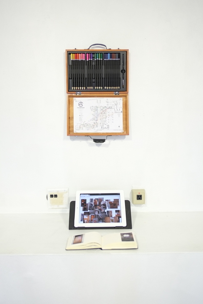 Gallery A- 7 a.m. entry for this semester's 2D Design crit by Farid Rakun.