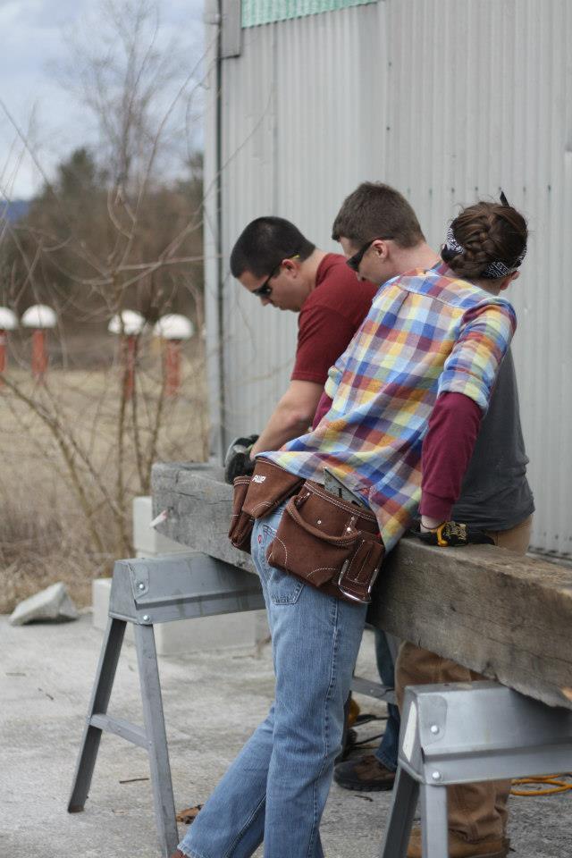 Cutting the ends of a piece of timber