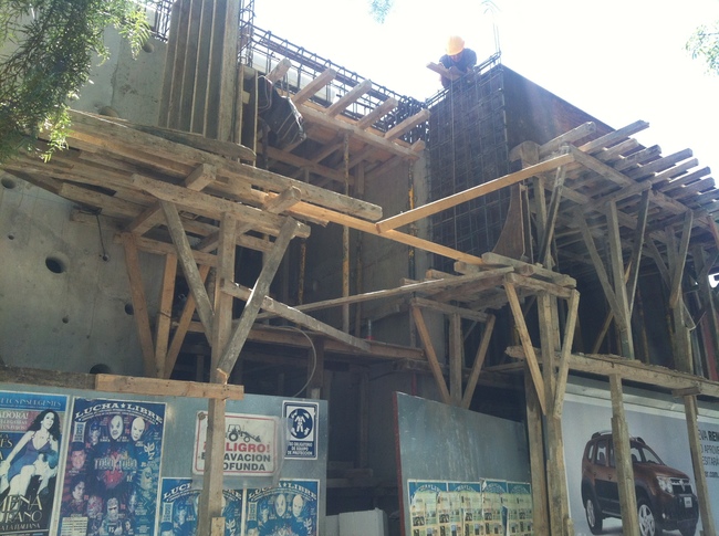 the begining of the facade
