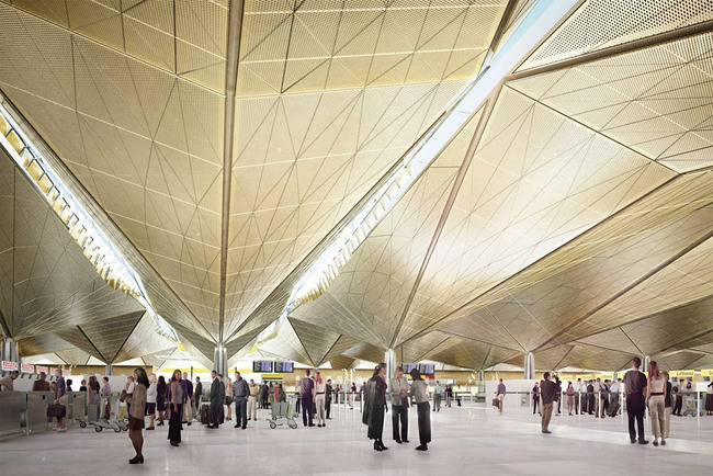 Interior rendering of the proposed terminal (Image: Grimshaw Architects)