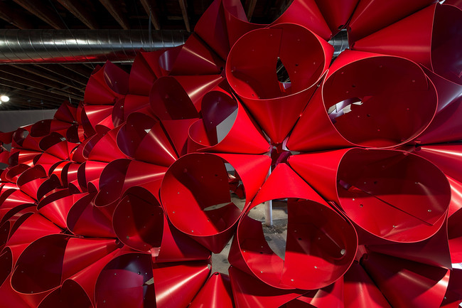 Detail showing unit connection and emergent geometry (Photo: Magnus Lindqvist)