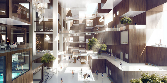 Interior of the Sky Lounge (Image: Luxigon/MVRDV)