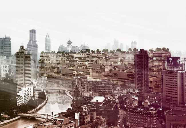 Aerial view of a possible city-cluster (Image: PinkCloud.dk)