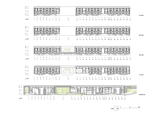 Floor plans, 1-5 (Image: OFIS Arhitekti)