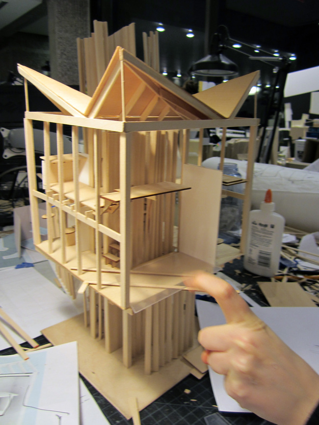 Mary's model (and finger).