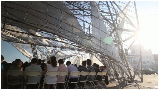 the 2011 SCI-Arc Graduation Pavilion by Oyler Wu Collaborative along with students