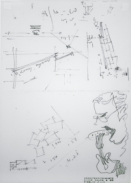 Playful drawing at Säynätsalo Townhall 