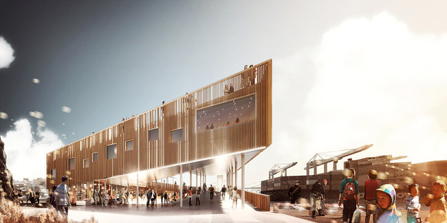 Rendering, Market Harbor, summer (Image: David Garcia Studio and Henning Larsen Architects)