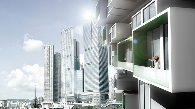 Embracing panoramic view at the private exterior space - custom feature balcony (Image: Y Design Office)