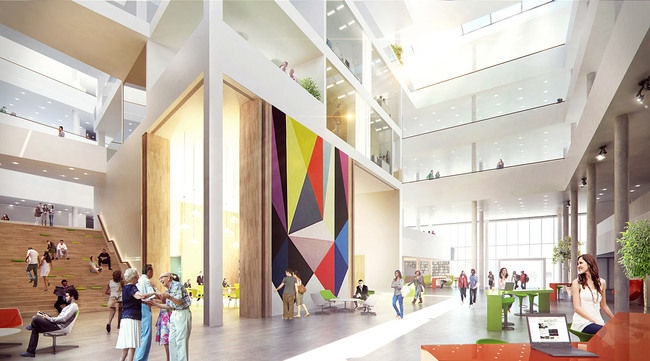 Rendering, town council hall (Illustration: Henning Larsen Architects)