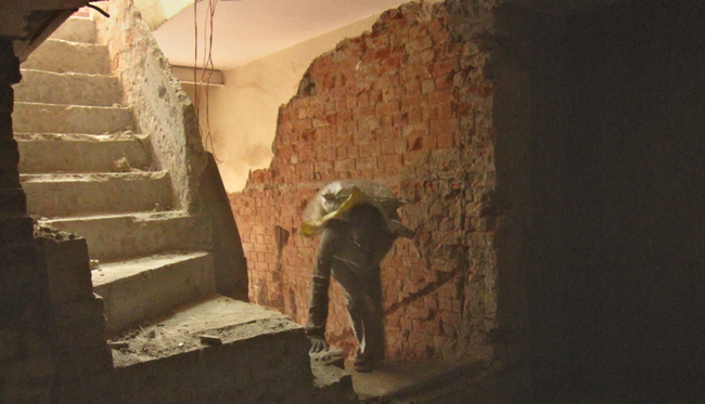 There is an excess of labor, and this man is lucky to have his job