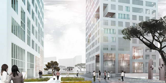 Approaching the towers (Image: MVRDV)