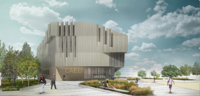 The Bialosky + ARO proposal for the KSU building called for a largely opaque structure designed to produce high energy savings.