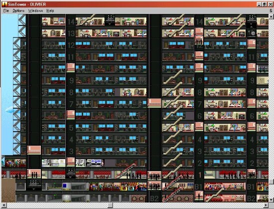 Sim Tower. Screenshot from AllVideo.org