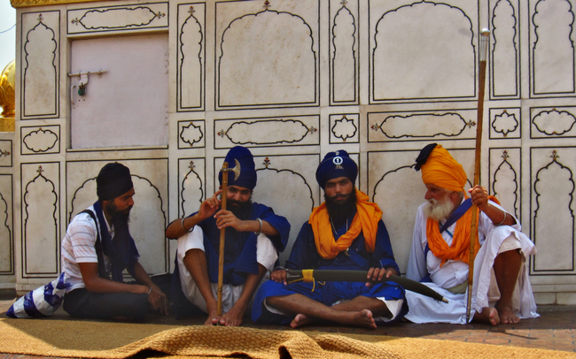 The ceremonial guards resting in the shade