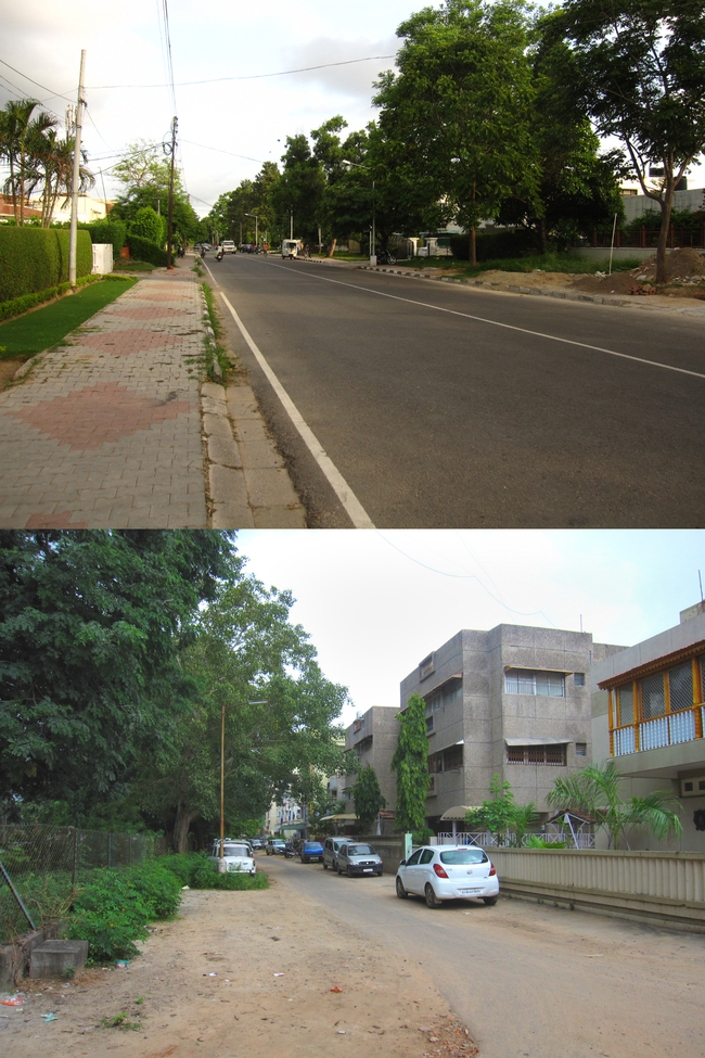 Top: Chandigarh's Suburbia Bottom: Gandhinagar's counterpart