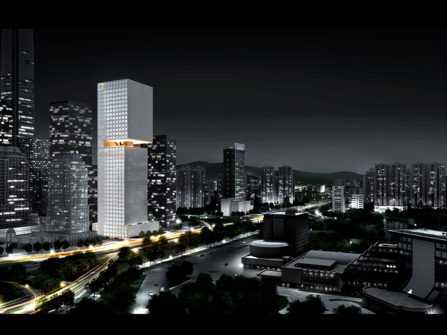 Night view (Image courtesy of OMA)