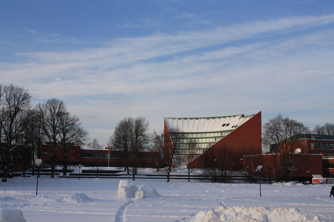 Aalto University, and another rare blue sky