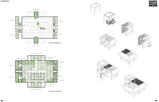Drawings and diagrams by raumlabor for Markthalle Neun via Chris DeHenzel