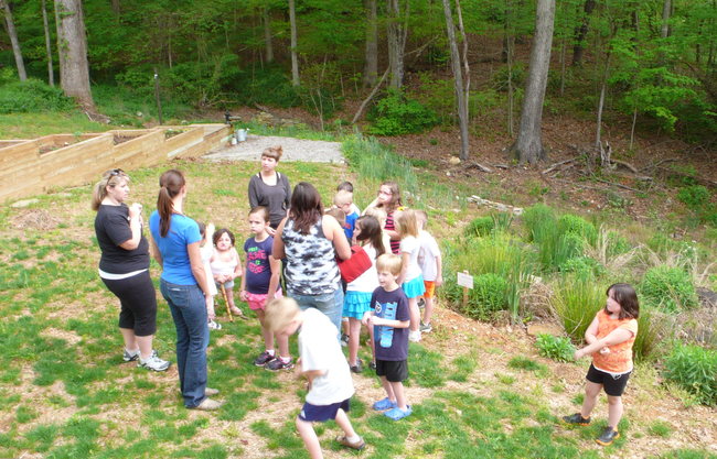 The kids learning about the landscape