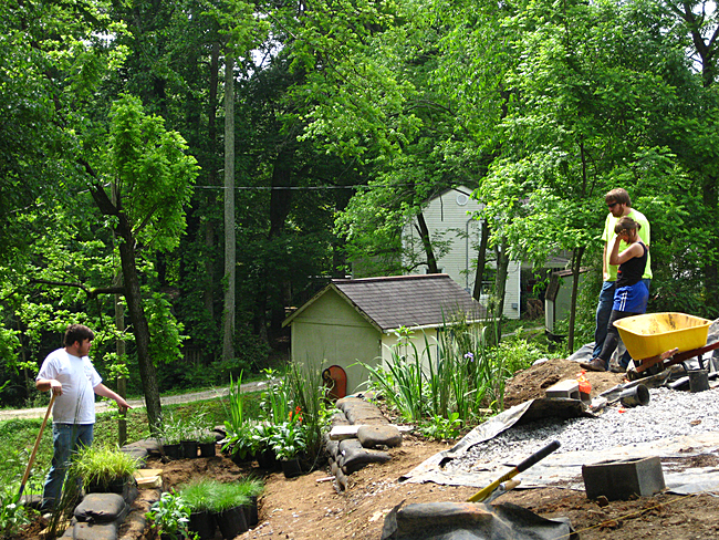Extensive native planting effort by Master's of Landscape Architecture students