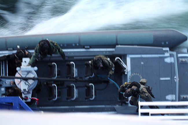 Norway's Navy boards the ferry