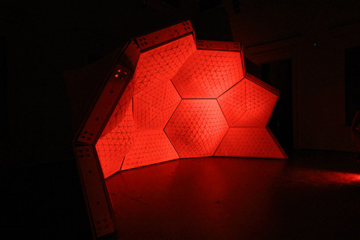 Cerebral Hut (interior) installation by Guvenc Ozel in collaboration with Alexander Karaivanov, Jona Hoier and Peter Innerhofer (Photo- Bengt Stiller)