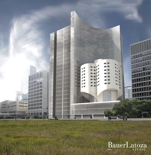 (courtesy National Trust for Historic Preservation) BauerLatoza Embracing Prentice alternative design for Prentice Hospital