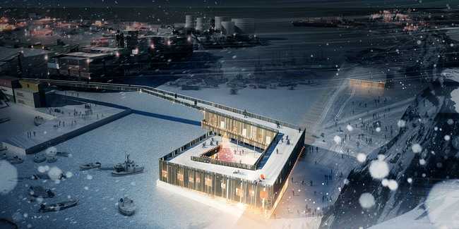 Rendering, Market Harbor, winter (Image: David Garcia Studio and Henning Larsen Architects)