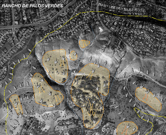 Site Plan of unit locations within active areas of ground movement and nearby endangered settlements.
