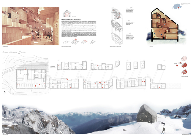 Honorable Mention: One room mountain shelter, Tobias Kusian