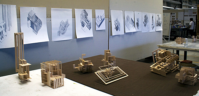 Axonometric drawings and models from Project 1