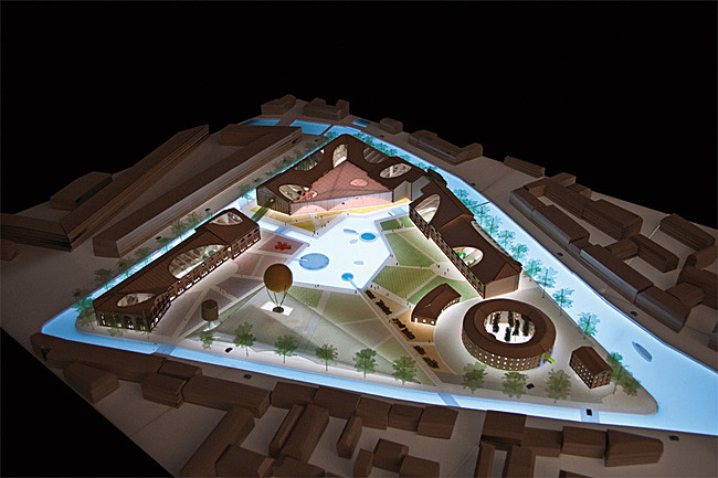 Aerial view, night (Image: WORKac)