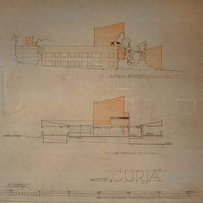 Drawing at Säynätsalo Townhall 