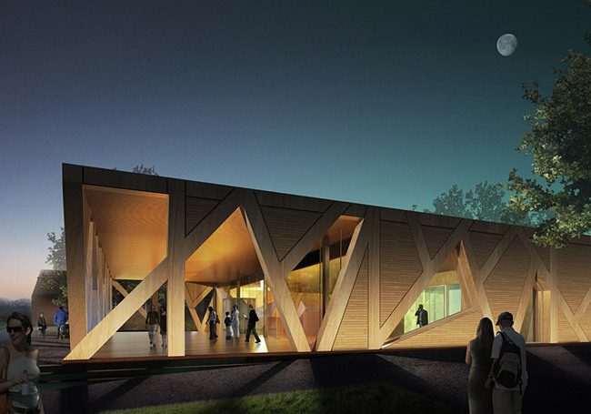 Exterior rendering, night (Image: CEBRA)