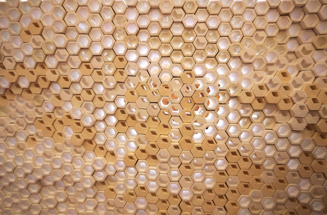 HEX Wall - Installation 2012 in San Jose, CA by a student team under professor Virginia San Fratello (team member: Chase Lunt)