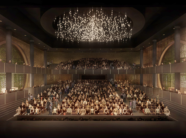 View from the stage towards the auditorium inside the Main Theater (Image: West Kowloon Cultural District Authority)