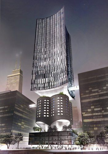 alternative proposal for Prentice Women's Hospital in Chicago by Michael Kimmelman, Credit Studio Gang Architects; Illustration, Jay Hoffman