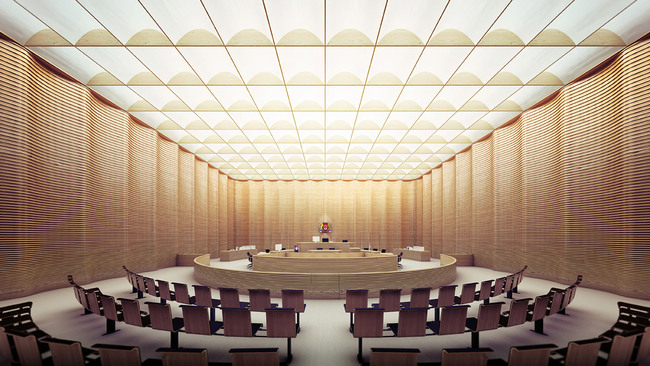 SSC, courtroom, interior view (Image: Serie Architects)