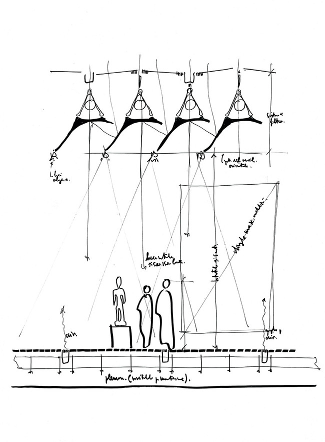 Renzo Piano’ sketch showing how the leaves work reducing the level of the interior light (Image: Rpbw, Renzo Piano Building Workshop)