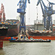 Construction of what appeared to be two tankers from modular parts