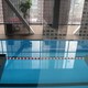 Pool, apparently not leaking --- possibly filled with blue resin