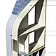 The building prototype design calls for a pneumatic structure on the roof for adjusting the nano-solar photovoltaic panel, a greywater recycling system and water tank, and a hydronic floor heating system, among other features.