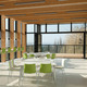 Timber glulam structure of the seminar/teaching space and terrace looking north (Photo: Michael Harding)