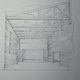 Study perspective of the main council room of Säynätsalo Townhall