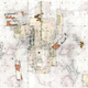 ‘Fast Twitch’, Desert House Site Plan v.01 Drawing made: 2004 Drawing size: 24” x 36” Materials: Mylar, graphite, tape, found imagery. transfer letters + transfer film, cut paper. © Perry Kulper