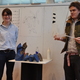 Violette and Charles present their water bottle