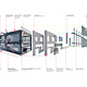 Holcim Silver Award: Zero net energy school building, Los Angeles, CA: Rendering of building section and exploded exterior wall and solar skin assembly.