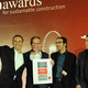 Winners of the Holcim Awards Gold 2011 Asia Pacific for “Locally-manufactured cob and bamboo school building, Jar Maulwi, Pakistan” (l-r): Eike Roswag, Ziegert Roswag Seiler Architekten Ingenieure, Germany, Arne Tönissen, Akim Jah and Karim Jah.